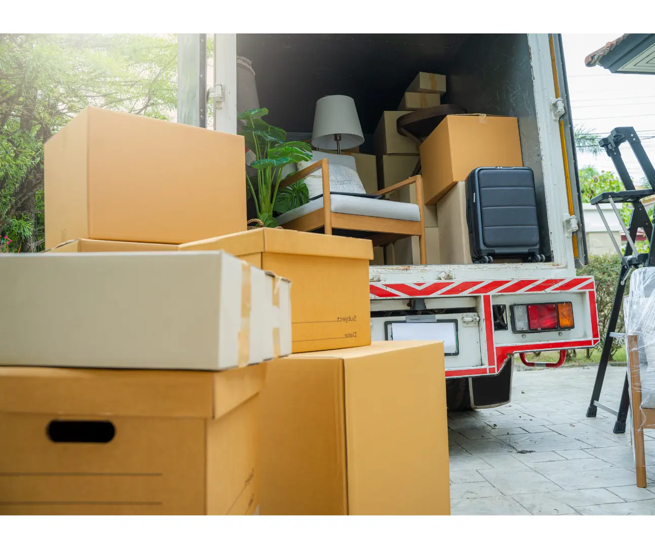 Boxes in a moving truck Florida