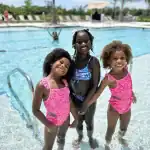 Children by the pool