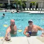 Friends by the pool