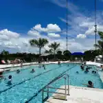 Friends swimming in the pool